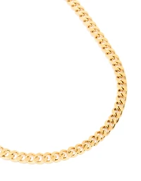 Waterproof Gold Plated Stainless Steel Curb Chain Necklace