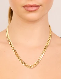 Waterproof Gold Plated Stainless Steel Curb Chain Necklace