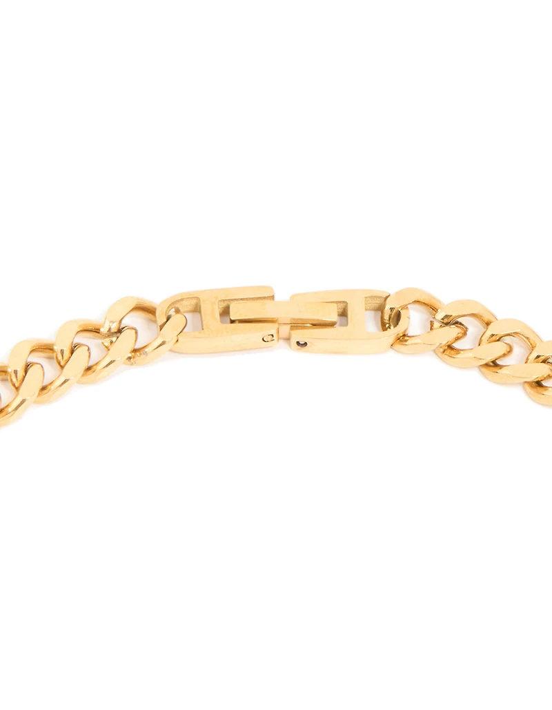 Waterproof Gold Plated Stainless Steel Curb Chain Necklace