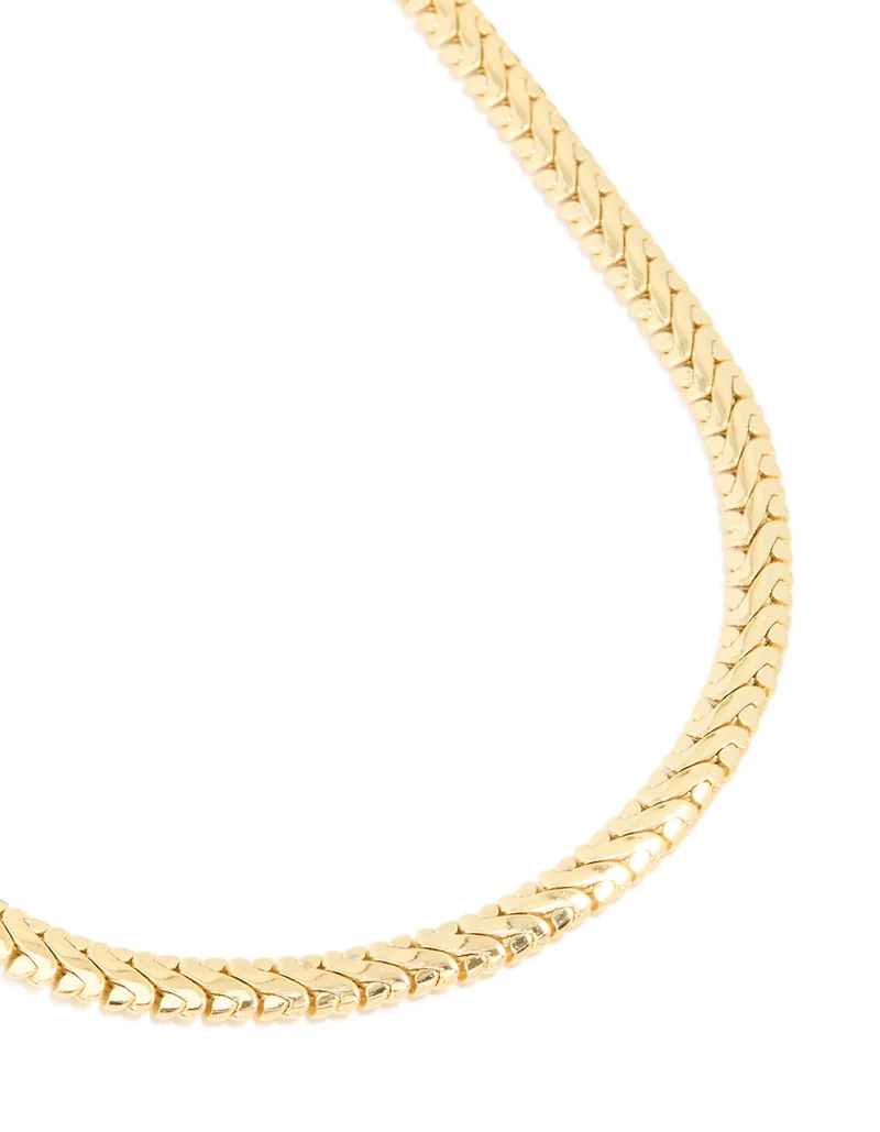 Waterproof Gold Plated Stainless Steel Interlock Chain Necklace