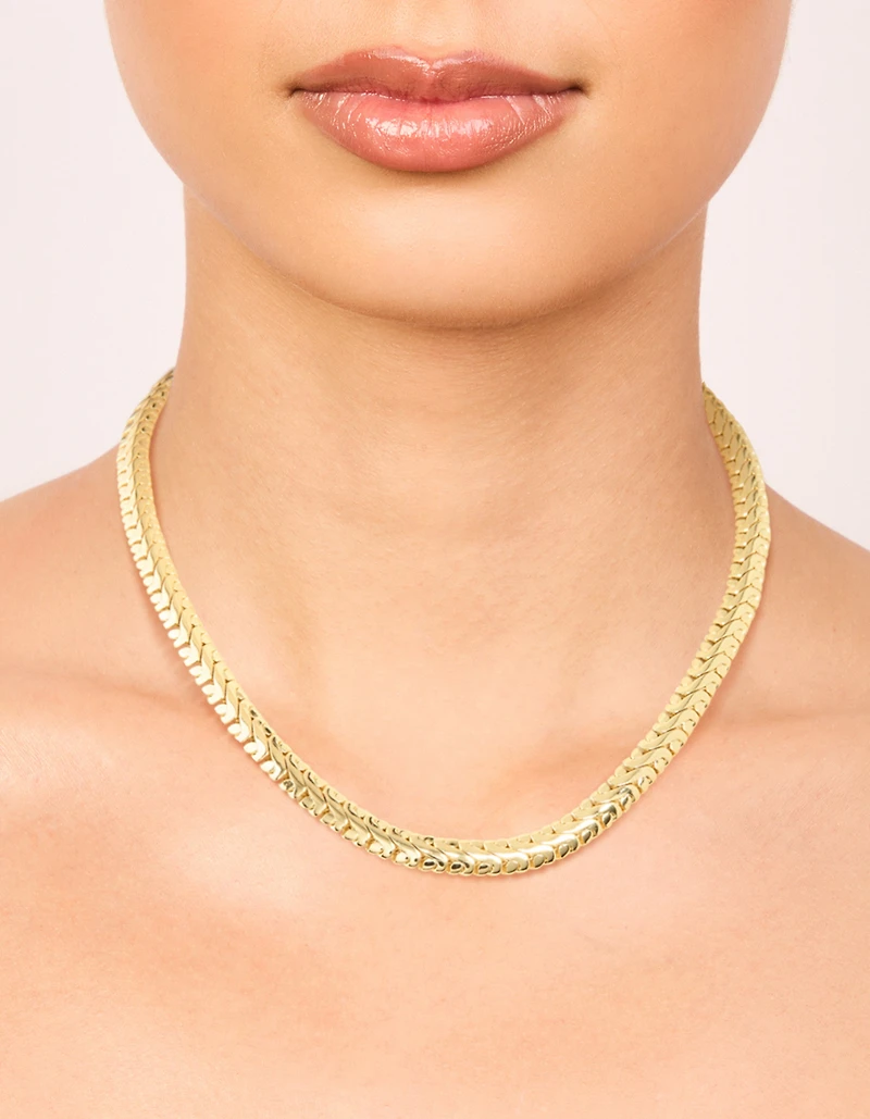 Waterproof Gold Plated Stainless Steel Interlock Chain Necklace