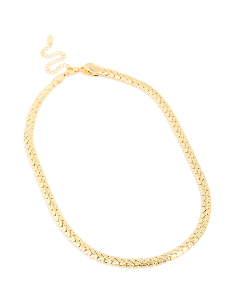 Waterproof Gold Plated Stainless Steel Interlock Chain Necklace