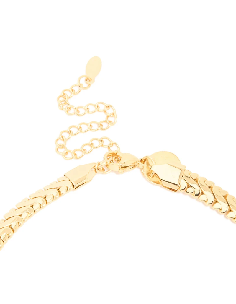 Waterproof Gold Plated Stainless Steel Interlock Chain Necklace