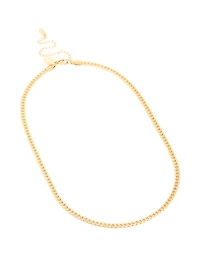 Waterproof Gold Plated Stainless Steel Flat Chain Necklace