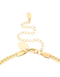 Waterproof Gold Plated Stainless Steel Flat Chain Necklace