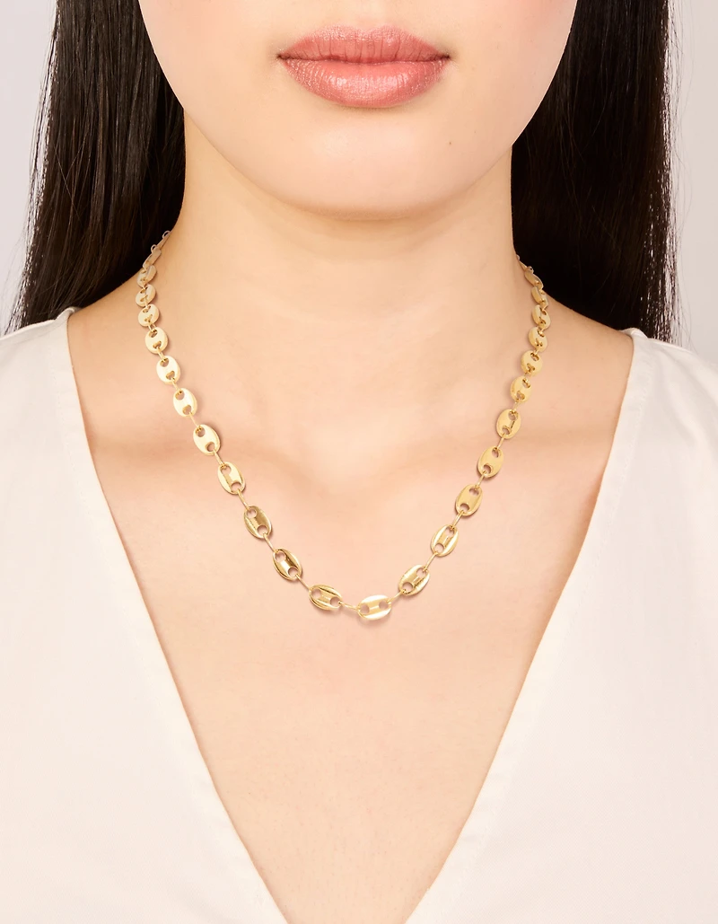 Waterproof Gold Plated Stainless Steel Marina Chain Necklace