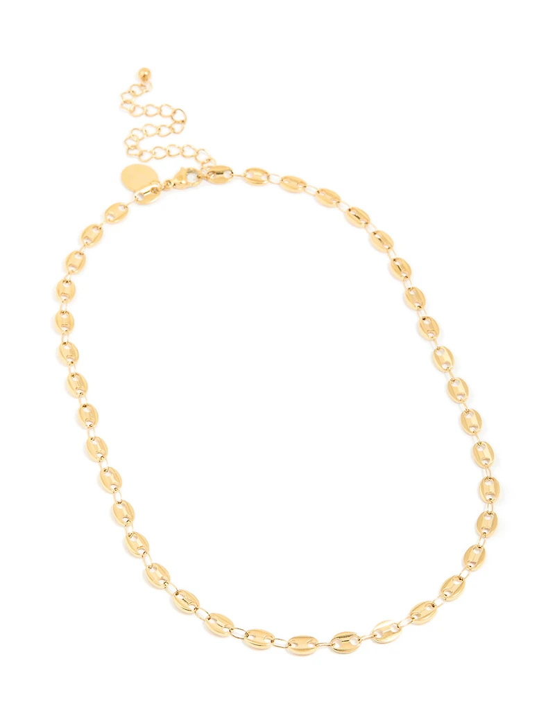 Waterproof Gold Plated Stainless Steel Marina Chain Necklace