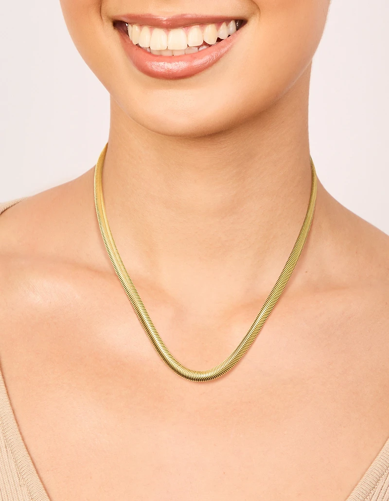 Waterproof Gold Plated Stainless Steel Thick Snake Chain Necklace