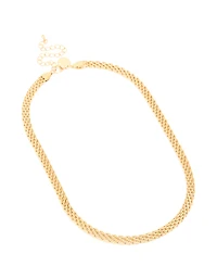 Waterproof Gold Plated Stainless Steel Interwoven Chain Necklace