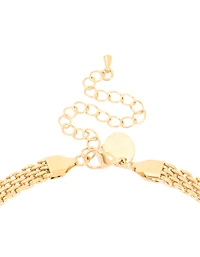 Waterproof Gold Plated Stainless Steel Interwoven Chain Necklace