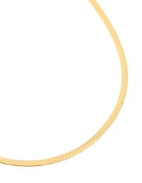 Waterproof Gold Plated Stainless Steel Fine Flat Snake Chain Necklace