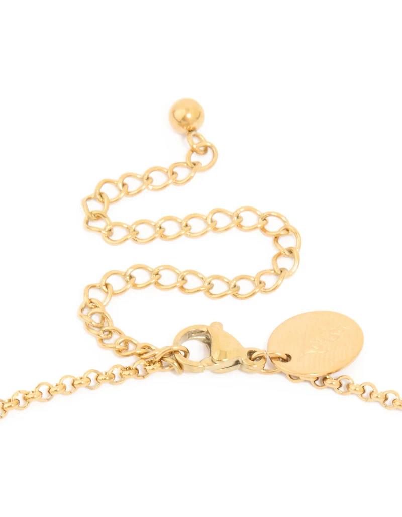 Waterproof Gold Plated Stainless Steel Interlock Loops Pendant Necklace