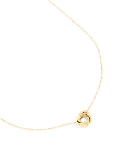 Waterproof Gold Plated Stainless Steel Looped Pendant Necklace