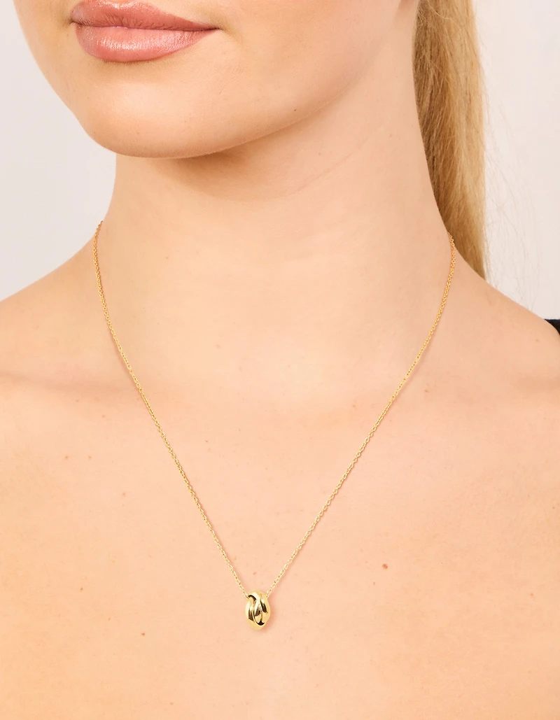 Waterproof Gold Plated Stainless Steel Looped Pendant Necklace