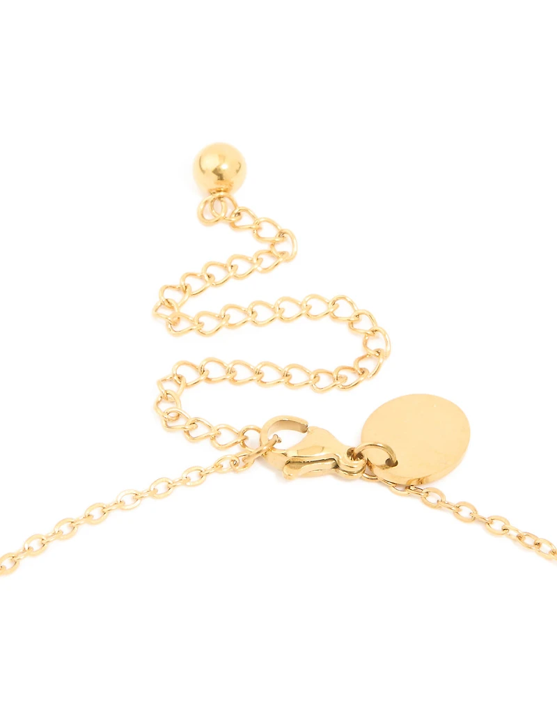Waterproof Gold Plated Stainless Steel Puffy Heart Pendant Necklace