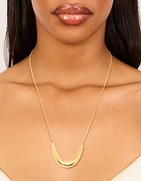 Waterproof Gold Plated Stainless Steel U-Shaped Pendant Necklace