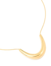 Waterproof Gold Plated Stainless Steel U-Shaped Pendant Necklace