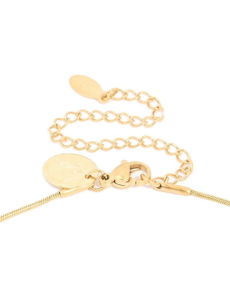 Waterproof Gold Plated Stainless Steel U-Shaped Pendant Necklace