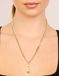 Collier pendentif organique en acier inoxydable plaqué or imperméable