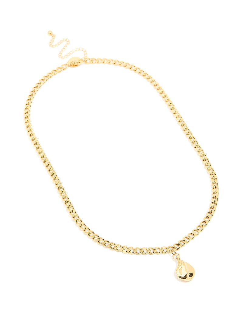 Waterproof Gold Plated Stainless Steel Organic Pendant Necklace