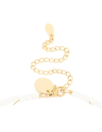 Waterproof Gold Plated Stainless Steel White Beaded Starfish Necklace
