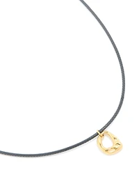 Waterproof Gold Plated Stainless Steel Open Molten Pendant Cord Necklace