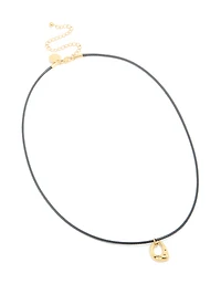 Waterproof Gold Plated Stainless Steel Open Molten Pendant Cord Necklace