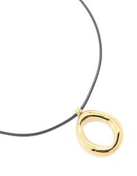 Waterproof Gold Plated Organic Open Pendant Cord Necklace