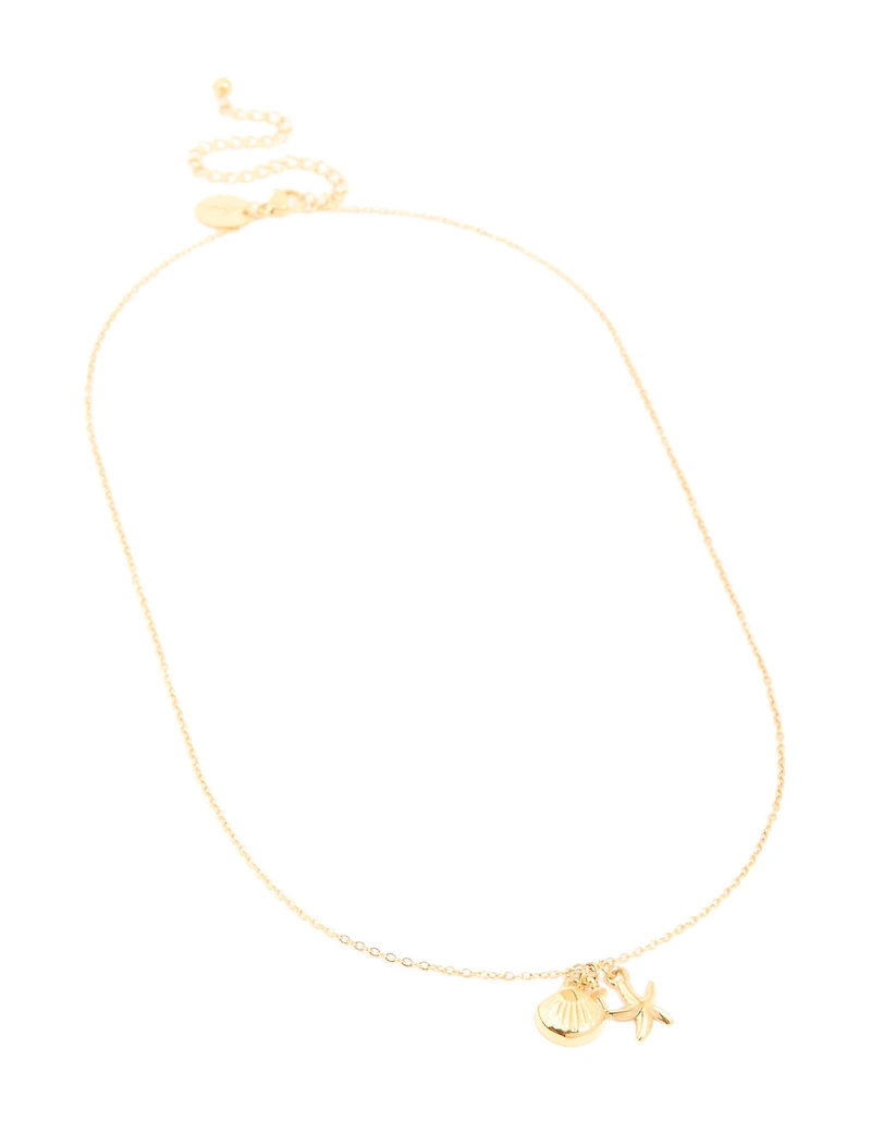 Waterproof Gold Plated Stainless Steel Sea Theme Necklace
