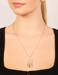 Waterproof Gold Plated Stainless Steel Dreamcatcher Necklace