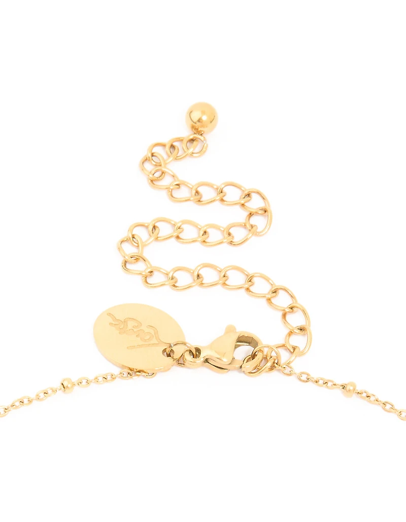 Waterproof Gold Plated Stainless Steel Diamante Mary Pendant Necklace