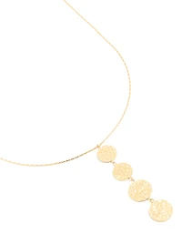 Waterproof Gold Plated Stainless Steel Multiple Dimple Discs Necklace