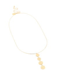 Waterproof Gold Plated Stainless Steel Multiple Dimple Discs Necklace