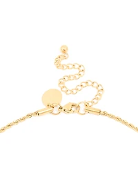 Waterproof Gold Plated Stainless Steel Flower Tab Necklace