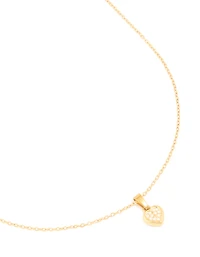 Waterproof Gold Plated Stainless Steel Diamante Mini Pavé Heart Earrings