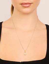 Waterproof Gold Plated Stainless Steel Diamante Mini Pavé Heart Earrings