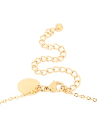 Waterproof Gold Plated Stainless Steel Red Glass Cherry Necklace