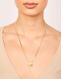 Waterproof Gold Plated Stainless Steel Organic Nugget Pendant Necklace