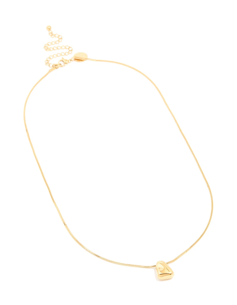 Waterproof Gold Plated Stainless Steel Organic Nugget Pendant Necklace