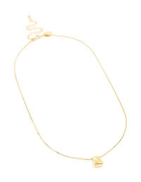 Waterproof Gold Plated Stainless Steel Organic Nugget Pendant Necklace