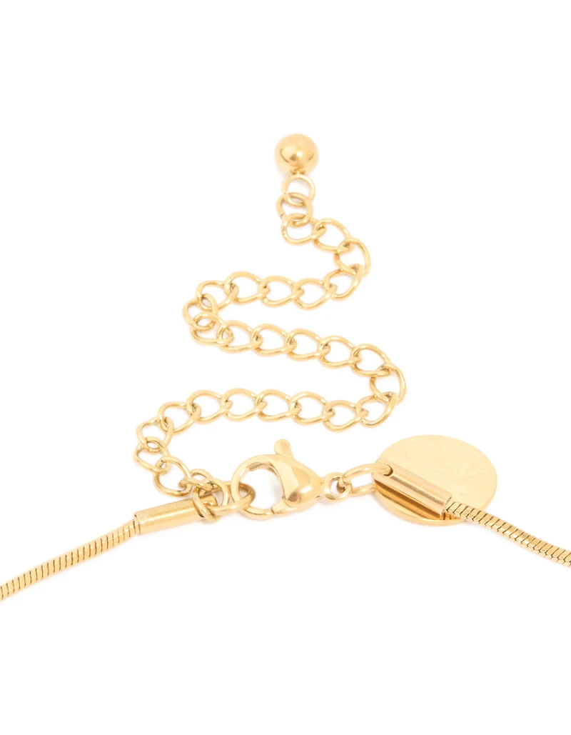 Waterproof Gold Plated Stainless Steel Organic Nugget Pendant Necklace