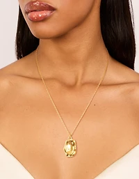 Collier pendentif en pendentif organique en acier inoxydable plaqué or imperméable