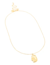 Collier pendentif en pendentif organique en acier inoxydable plaqué or imperméable