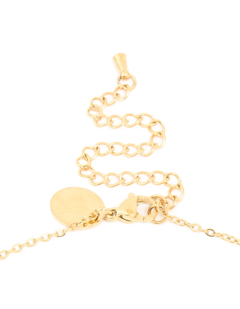 Collier pendentif en pendentif organique en acier inoxydable plaqué or imperméable