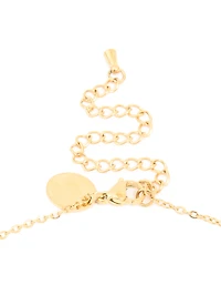 Collier pendentif en pendentif organique en acier inoxydable plaqué or imperméable