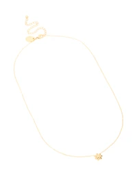 Waterproof Gold Plated Stainless Steel Flower Pendant Necklace