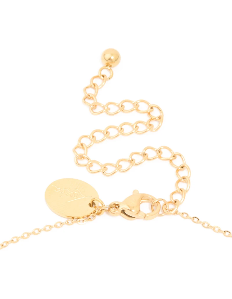 Waterproof Gold Plated Stainless Steel Flower Pendant Necklace