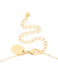 Waterproof Gold Plated Stainless Steel Flower Pendant Necklace