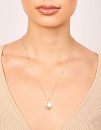 Waterproof Gold Plated Stainless Steel Full & Crescent Moon Phase Necklace