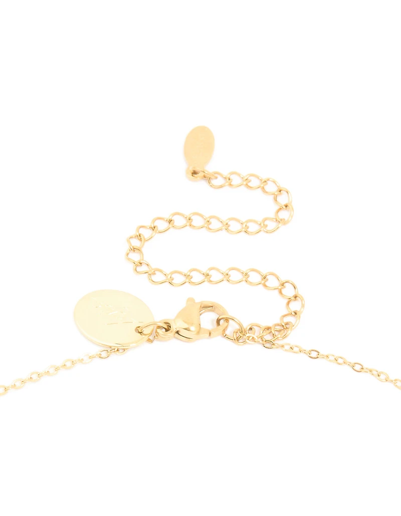 Waterproof Gold Plated Stainless Steel Full & Crescent Moon Phase Necklace